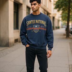 Vintage SDI Crewneck Sweatshirt Size XL Navy Blue Santee National Golf 90s Sport